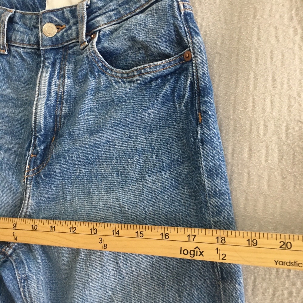 H&M High Rise Wide Leg Jeans Women's Size 4 or 25x29 Denim Light Wash Baggy - Picture 4 of 11